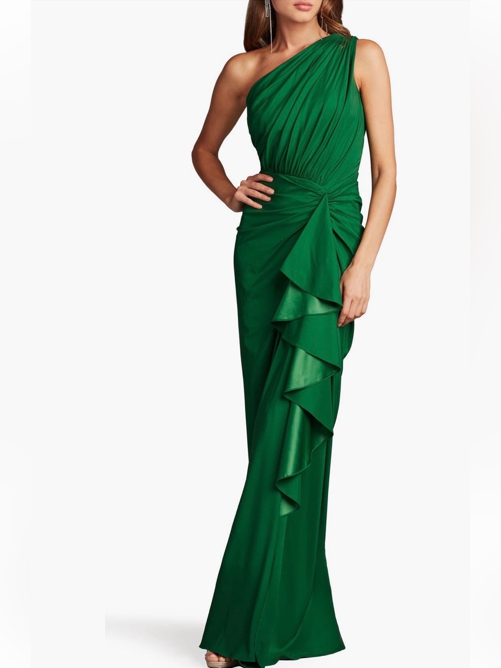 Tadashi Shoji Lena Waterfall Drape Gown - Picture 1 of 7